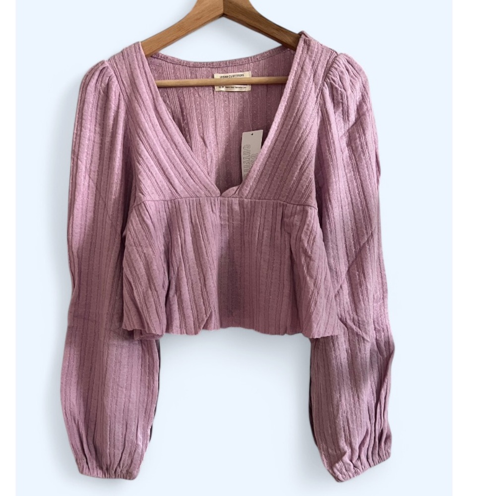Urban outfitters Lilac Cropped Long Sleeve Top